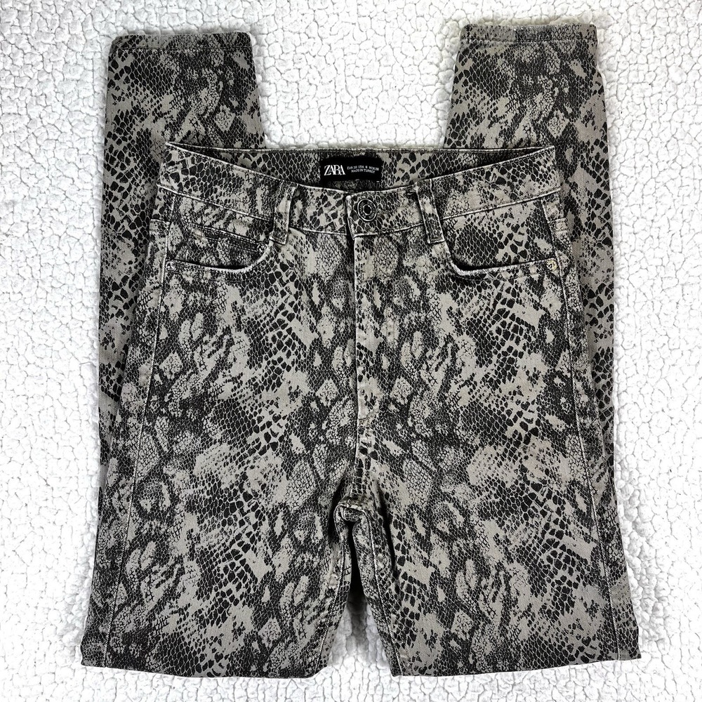 Zara Jeans Women's Size 6 (Actual‎ 26x27) Snakeskin Print High Rise Skinny